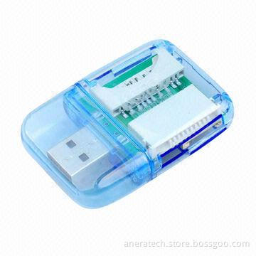 USB 2.0 All-in-one Card Reader, Compatible with Windows 98, SE, ME, 2000, XP and Macintosh OS 9